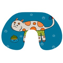 Paint Kitten Cats Cat Cute Paw Travel Neck Pillow by Simbadda