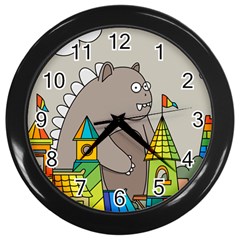 Kids Drawing Children Artwork Art Wall Clock (black) by Simbadda