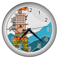 Art Artwork Drawing Painting Wall Clock (silver) by Simbadda