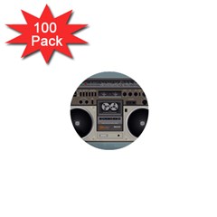 Radio Cassette Speaker Sound Audio 1  Mini Buttons (100 Pack)  by Simbadda