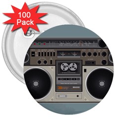 Radio Cassette Speaker Sound Audio 3  Buttons (100 Pack)  by Simbadda