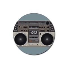 Radio Cassette Speaker Sound Audio Rubber Coaster (round)  by Simbadda