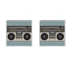 Radio Cassette Speaker Sound Audio Cufflinks (square) by Simbadda