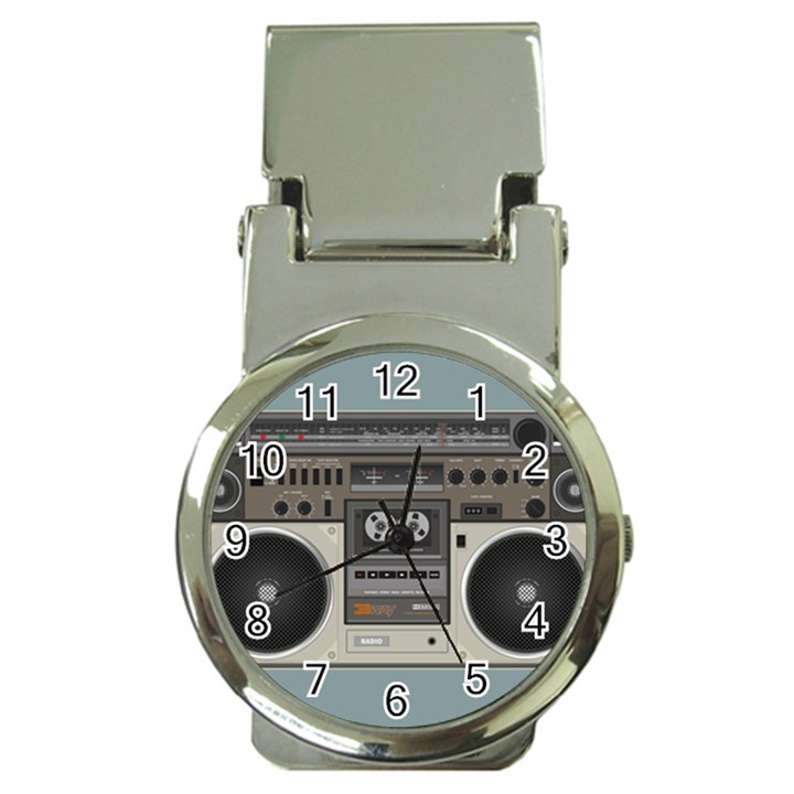 Radio Cassette Speaker Sound Audio Money Clip Watches