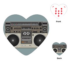 Radio Cassette Speaker Sound Audio Playing Cards Single Design (heart) by Simbadda