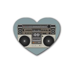 Radio Cassette Speaker Sound Audio Heart Coaster (4 Pack)  by Simbadda