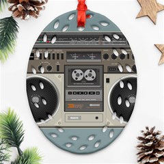 Radio Cassette Speaker Sound Audio Oval Filigree Ornament (two Sides) by Simbadda