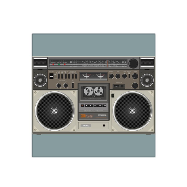 Radio Cassette Speaker Sound Audio Satin Bandana Scarf