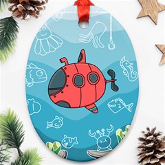 Dive Scuba Ocean Sea Water Fish Oval Ornament (two Sides) by Simbadda