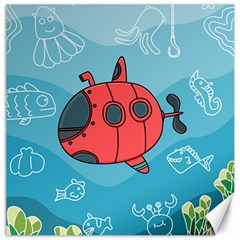 Dive Scuba Ocean Sea Water Fish Canvas 16  X 16  by Simbadda