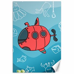 Dive Scuba Ocean Sea Water Fish Canvas 20  X 30  by Simbadda