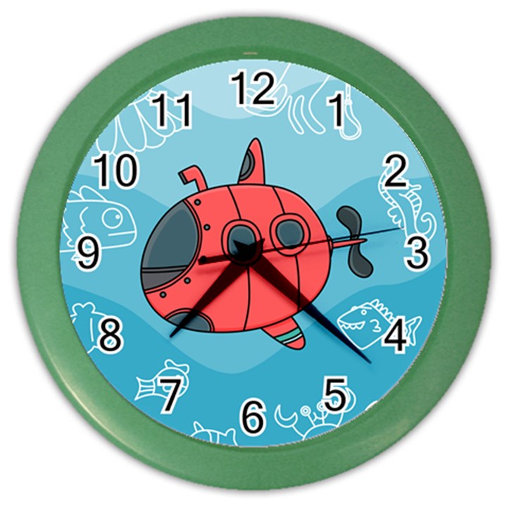 Dive Scuba Ocean Sea Water Fish Color Wall Clock