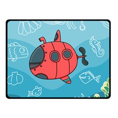 Dive Scuba Ocean Sea Water Fish Double Sided Fleece Blanket (small)  by Simbadda