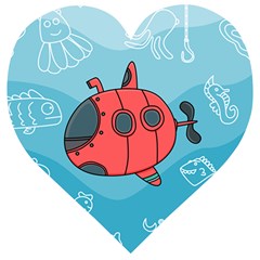 Dive Scuba Ocean Sea Water Fish Wooden Puzzle Heart by Simbadda