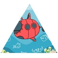 Dive Scuba Ocean Sea Water Fish Wooden Puzzle Triangle