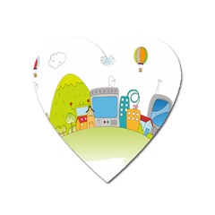 City Village Digital Home Town Heart Magnet by Simbadda