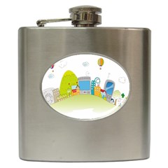 City Village Digital Home Town Hip Flask (6 Oz) by Simbadda