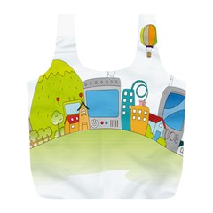 City Village Digital Home Town Full Print Recycle Bag (l) by Simbadda