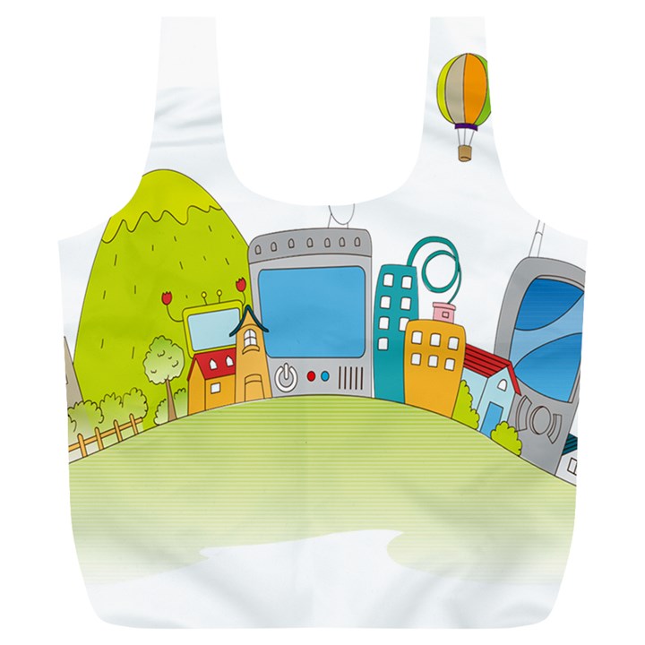 City Village Digital Home Town Full Print Recycle Bag (XL)