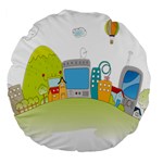 City Village Digital Home Town Large 18  Premium Flano Round Cushions Front