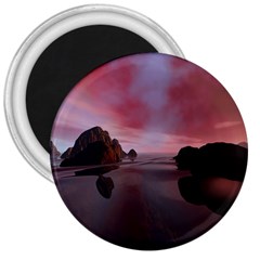 Rocks Sky Landscape Sea Wave 3  Magnets by Simbadda