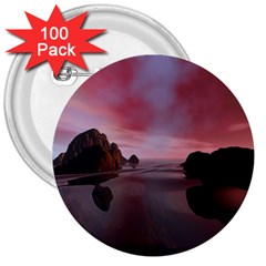 Rocks Sky Landscape Sea Wave 3  Buttons (100 Pack)  by Simbadda