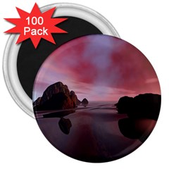 Rocks Sky Landscape Sea Wave 3  Magnets (100 Pack) by Simbadda