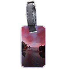 Rocks Sky Landscape Sea Wave Luggage Tag (two Sides) by Simbadda