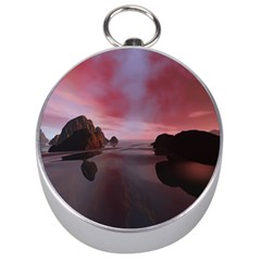 Rocks Sky Landscape Sea Wave Silver Compasses by Simbadda