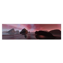 Rocks Sky Landscape Sea Wave Satin Scarf (oblong) by Simbadda