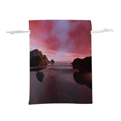 Rocks Sky Landscape Sea Wave Lightweight Drawstring Pouch (l)