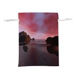 Rocks Sky Landscape Sea Wave Lightweight Drawstring Pouch (L) Front