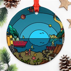 Artwork Art Kids Design Creative Ornament (round) by Simbadda