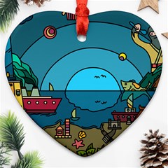 Artwork Art Kids Design Creative Heart Ornament (two Sides) by Simbadda