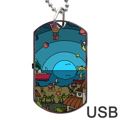 Artwork Art Kids Design Creative Dog Tag Usb Flash (one Side) by Simbadda