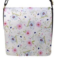 Floral Pattern Background Flap Closure Messenger Bag (s) by Simbadda