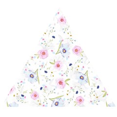 Floral Pattern Background Wooden Puzzle Triangle