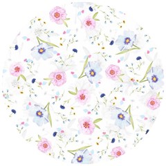 Floral Pattern Background Wooden Puzzle Round