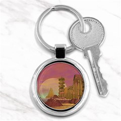 Planet Rocks City Base Fiction Key Chain (round) by Simbadda