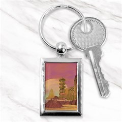 Planet Rocks City Base Fiction Key Chain (rectangle) by Simbadda