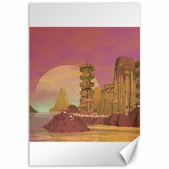 Planet Rocks City Base Fiction Canvas 12  X 18  by Simbadda