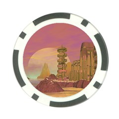 Planet Rocks City Base Fiction Poker Chip Card Guard by Simbadda