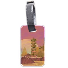 Planet Rocks City Base Fiction Luggage Tag (two Sides) by Simbadda