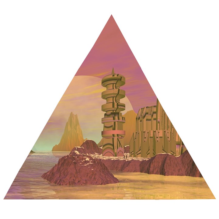 Planet Rocks City Base Fiction Wooden Puzzle Triangle