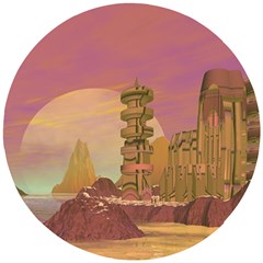 Planet Rocks City Base Fiction Wooden Puzzle Round by Simbadda