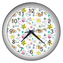 Summer Pattern Design Colorful Wall Clock (silver)