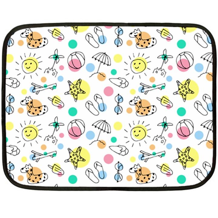 Summer Pattern Design Colorful Double Sided Fleece Blanket (Mini) 