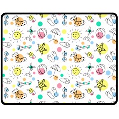 Summer Pattern Design Colorful Double Sided Fleece Blanket (medium)  by Simbadda