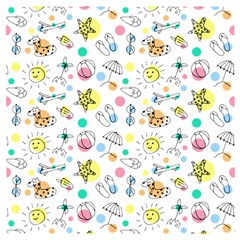 Summer Pattern Design Colorful Wooden Puzzle Square