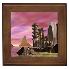 Planet Rocks City Base Fiction Framed Tile by Simbadda